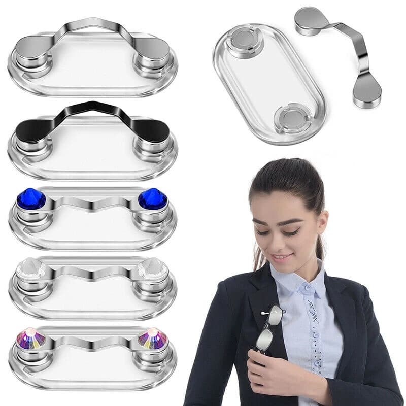 Magnetic Glasses Holder Magnetic Brooch Number Plate Headset Glasses Clip image