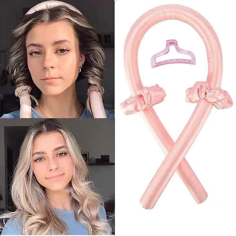 Women Heatless Curls Overnight Silk Tube Hair Curling Iron Hairstyles And Tools Soft Hair Curlers For Sleep Hair Curlers Rollers image