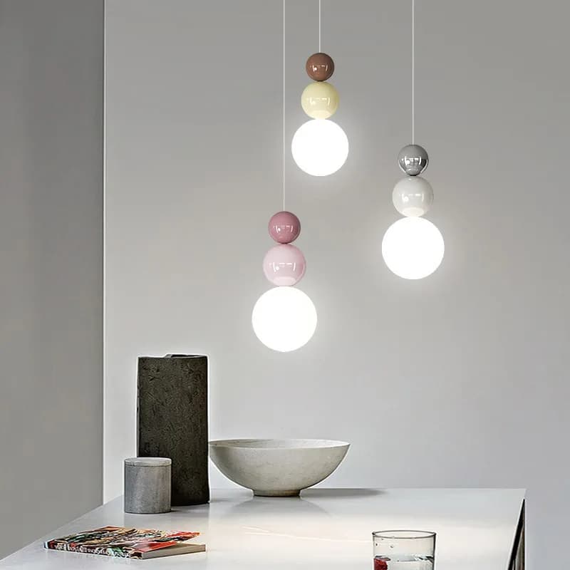Nordic Pendant Light Modern LED Hanging Lamp Cream Style Indoor Lighting Room Decor Bedroom Living Room Bedside Light Fixture image