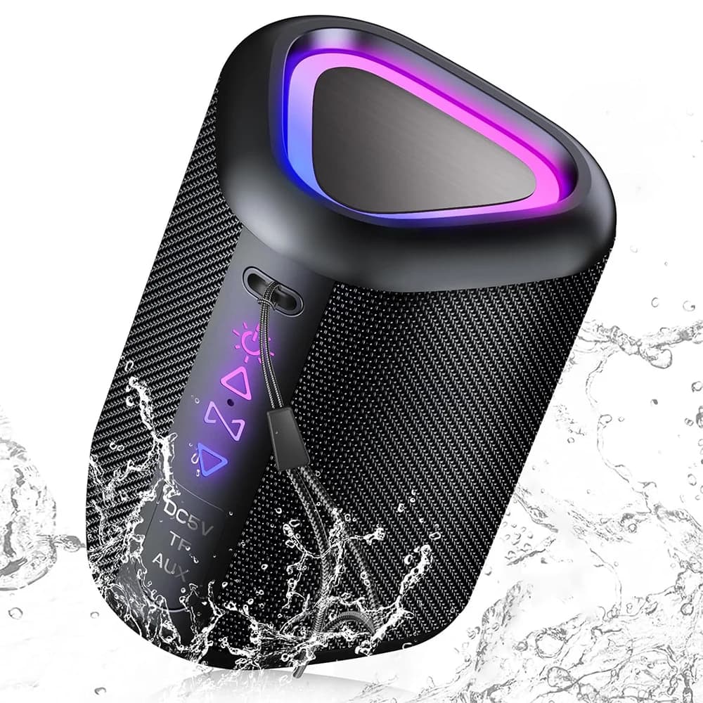 Bluetooth Speaker, 2026 Portable Wireless Speakers with Led Light, Bluetooth 5.4, 24H Playtime, Enhanced Bass, IPX7 Waterproof image
